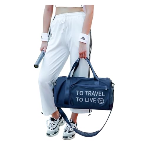 Sporttasche，Gym Bag Sporttasche Frauen Training Sport Tasche für Frauen Fitness yogastasche trockene und nasse trennung Reisen Handtasche (Color : Blue)