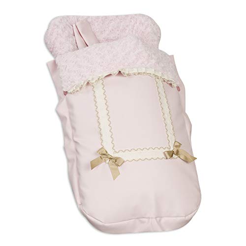 Universal-Fußsack für Babys, mit Fußsack aus Fleece, abnehmbar mit Reißverschlüssen. Maschinenwaschbar Rosafarben, Leder