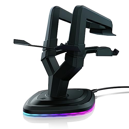 VR-Headset-Ladestation, RGB-Licht, Gamepad-Ladegerät, Rutschfester Ständer, Ersatz für Quest/Quest 2