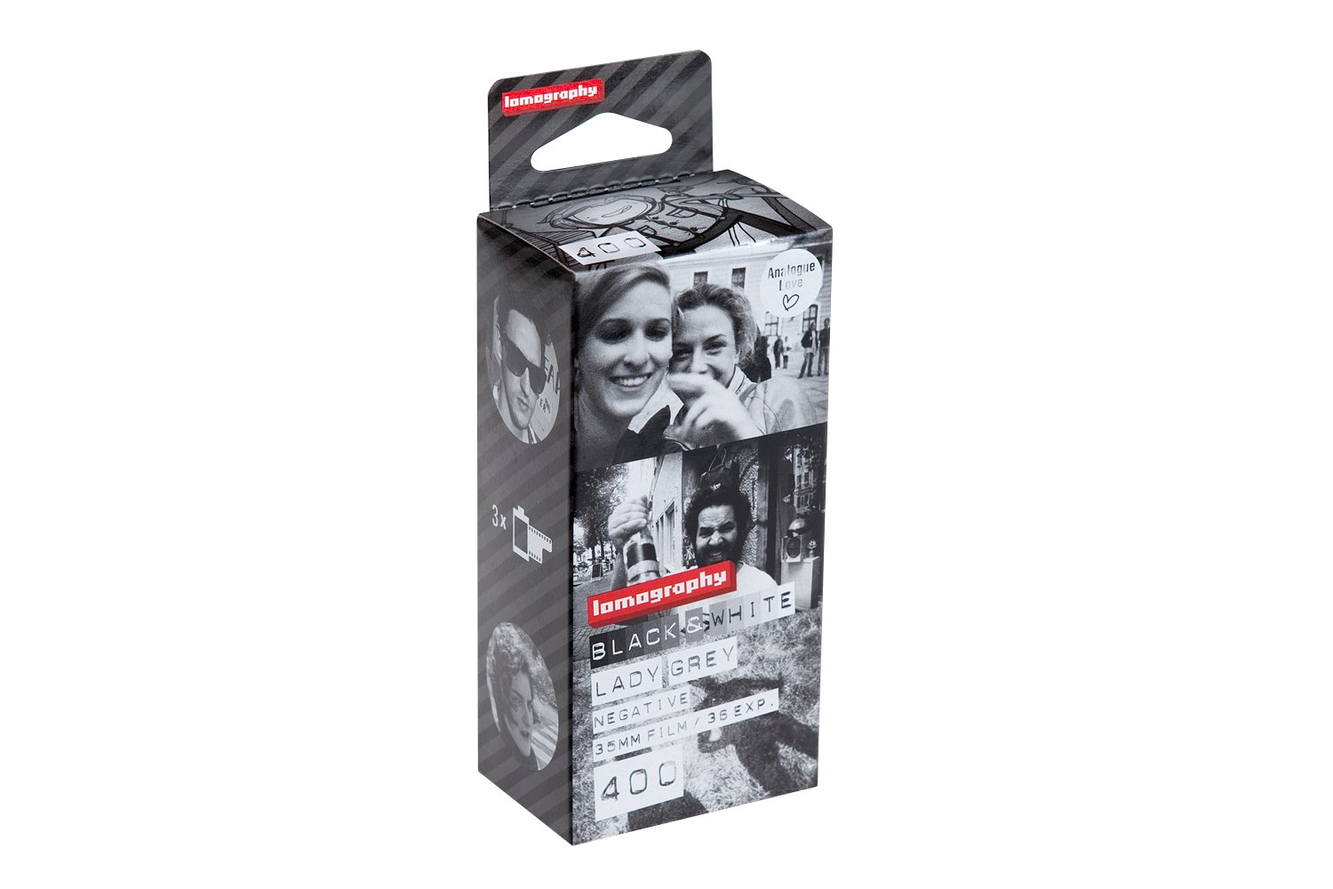 Lomography Lady Grey - B&W 400 35 mm, 3er Pack mit Schwarz/Weiß-Negativfilm