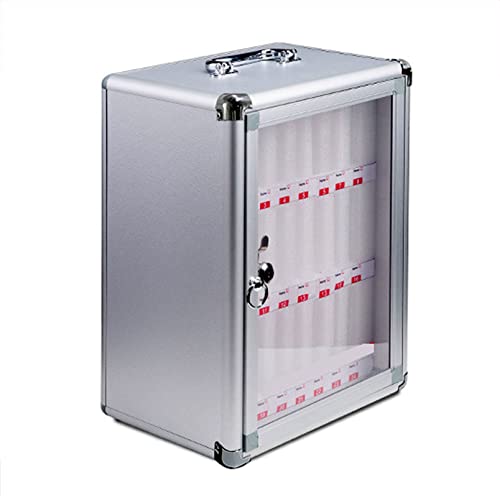 Handy-Safe 12/24/36/48/60 Steckplätze Metall-Handy-Aufbewahrungsbox Transparentes tragbares Studentenschließfach (Color : 24(28.5 * 20 * 38cm))