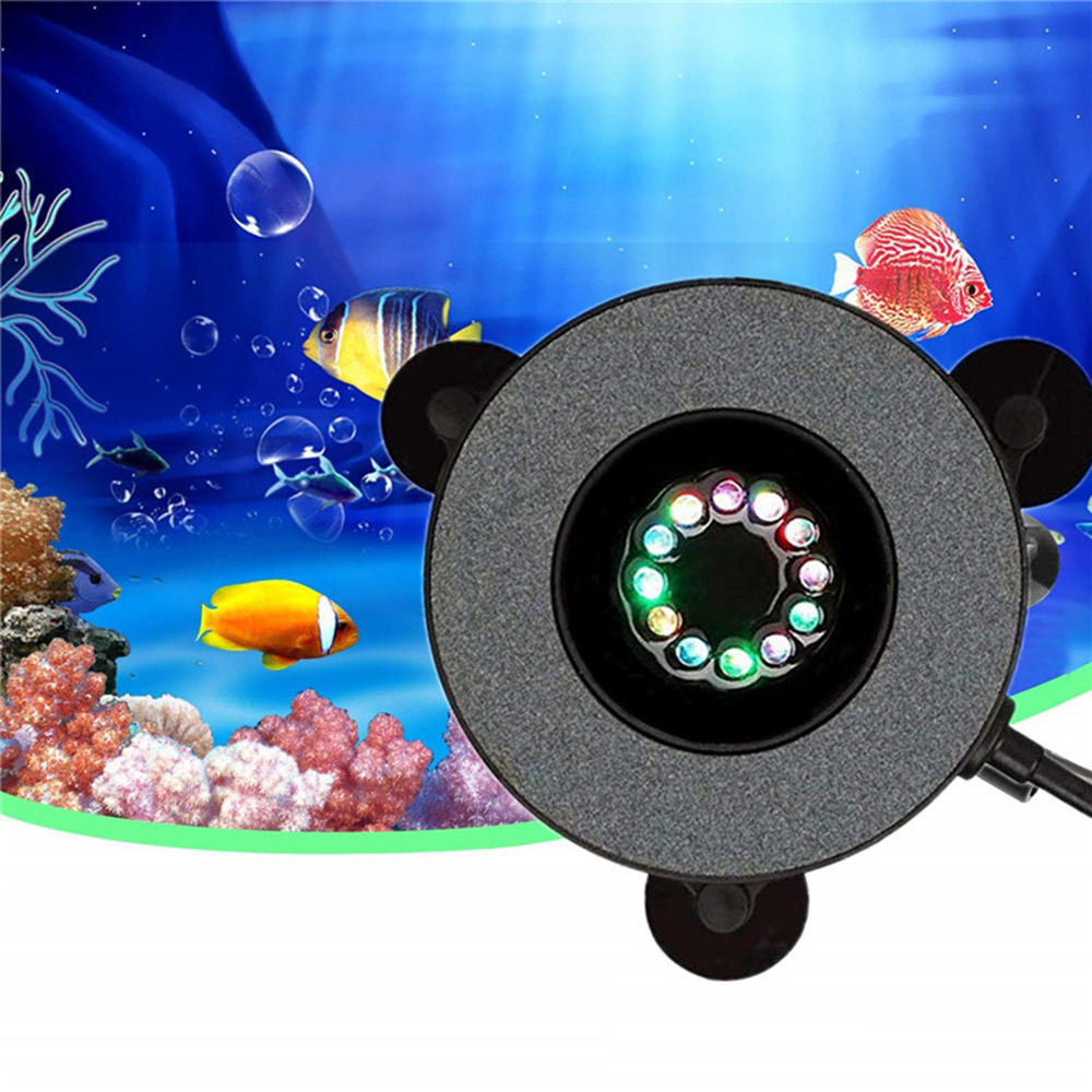 12 LED Unterwasseraquarium Blase Licht Luft Stein Aquarium Pumpe Lampe Fernbedienung