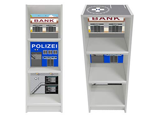 'Polizei' Möbelfolie | BKS03 | Aufkleber passend für das kleine BILLY-Regal (106x40cm) von IKEA (Möbel nicht inklusive) | STIKKIPIX