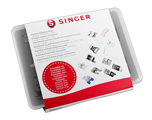 Singer Premium-Nähfußsortiment - Inklusive 11 Nähfüße + Schaft + Kantenlineal