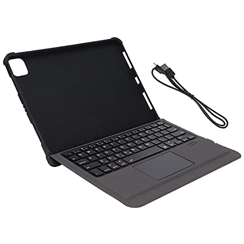 Junlucki Kabellose Tastatur für Pad, Kabellose Tastaturhülle mit Multi-Touch Trackpad Schlankes Smart Cover Abnehmbare Bluetooth Tastatur mit Schutzhülle Faltbare Tastaturen für Tablets(Schwarz)