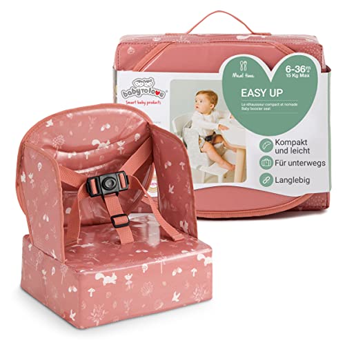 Easy Up Baby Booster Seat | Leicht für unterwegs und einfach zu tragen | Pink Forest