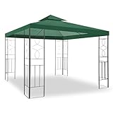 WASSERDICHTER Pavillon Romantika 3x3m Metall inkl. Dach Festzelt wasserfest Partyzelt (Grün)