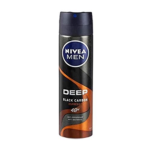 6er Pack - Nivea Men Deospray - Deep Black Carbon Dark Espresso - Antitranspirant - 150ml