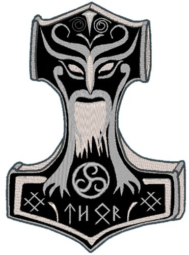 Aufnäher Thors Hammer "Mjölnir" in XXXL
