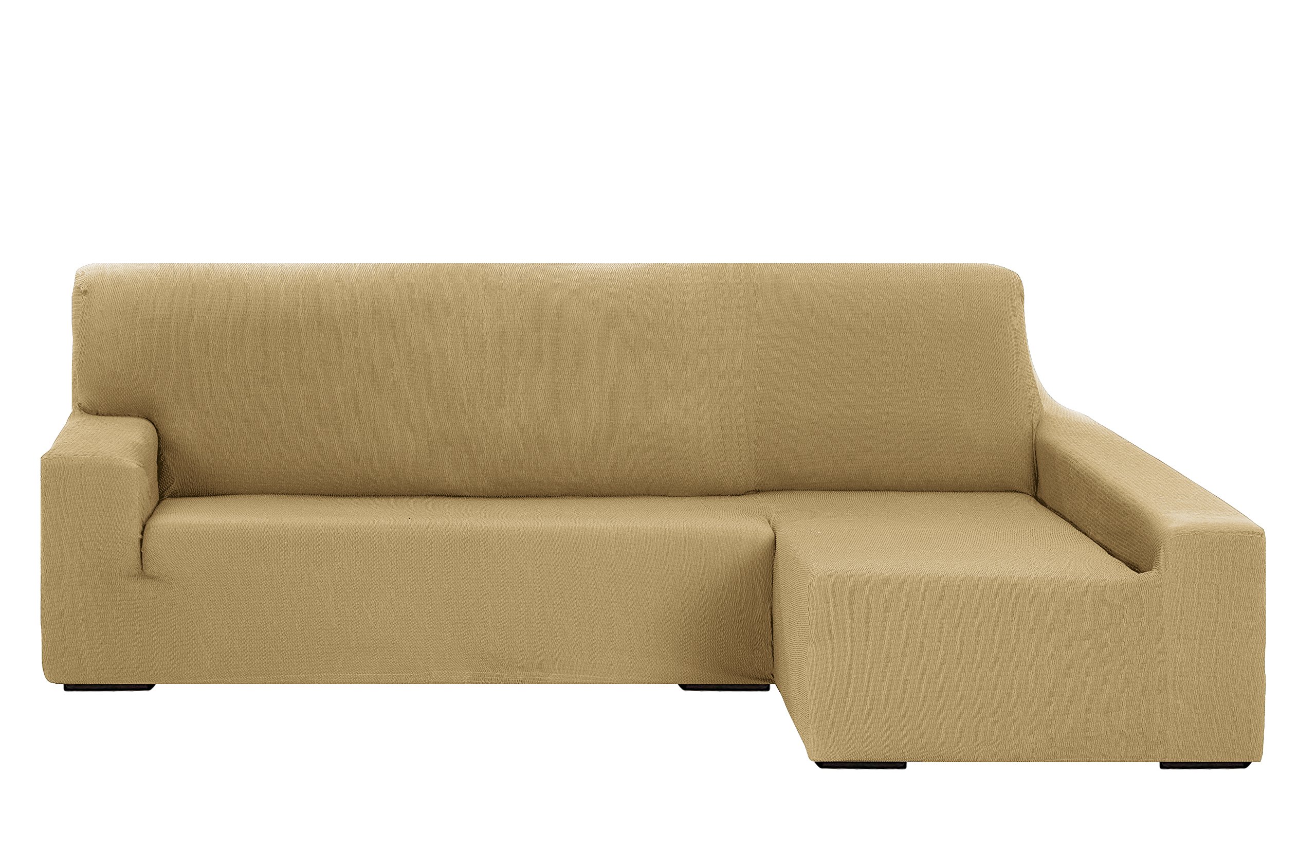 Martina Home - Elastischer Bezug für Sofa, Modell Túnez, Eckteil rechts, Stoff, Beige, 3-Sitzer, BRAZO DERECHO (visto de frente) 240 cm a 280 cm
