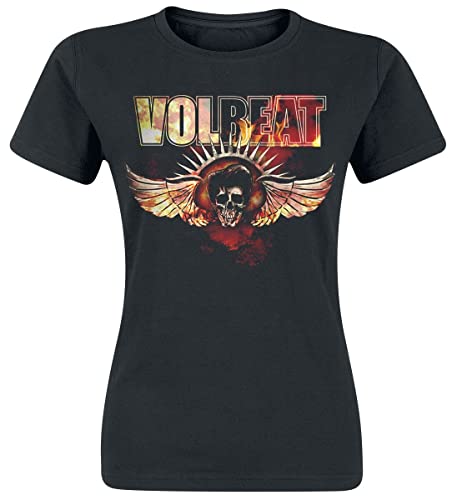 Volbeat Burning Skullwing Frauen T-Shirt schwarz M 100% Baumwolle Band-Merch, Bands, Nachhaltigkeit