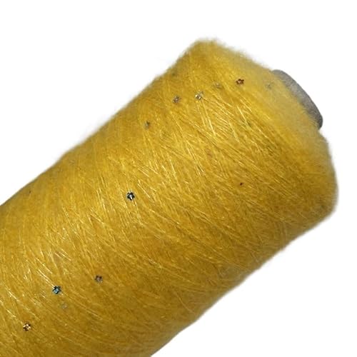 250 g Mohair-Wolle, bunt, Baby-Mohair, unelastisch, handgestrickt, fühlt sich weich und nicht knorrig an (Color : yellow)