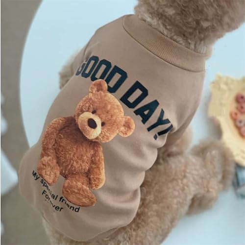 Hundekleidung Haustierkleidung Cartoon-Hundekleidung mit Umhängetasche Kleines Kostüm Bärendruck Hunde Hoodie Süßes Herbst-Winter-Katzen-Sweatshirt (Color : 1, Size : XXL)