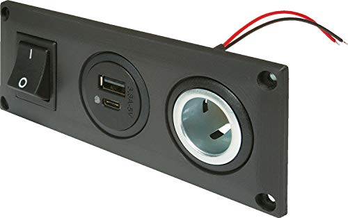 ProCar Einbausteckdose mit USB-C/A Doppelsteckdose