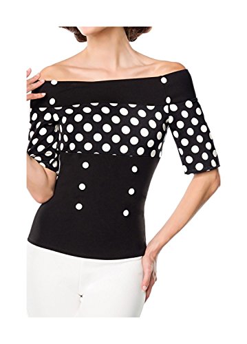 Belsira Damen Jersey-Bluse im Retro-Style 3XL