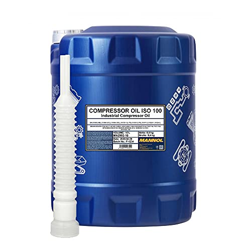 10 Liter, MANNOL 2902 Compressor Oil ISO 100 Kompressorenöl + Auslaufschlauch