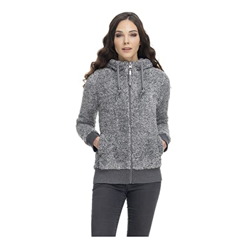 Ragwear W Vilma Grau - Komfortable Damen Teddyfleece Jacke, Größe XL - Farbe Grey