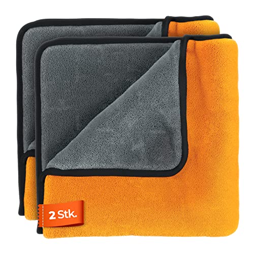 ADBL Puffy Towel Poliertuch 840GSM (2 STK.) - Ideal zum auspolieren von Wachsen - fusselfreies Premium Mikrofasertuch für die Auto & Motorrad Pflege - Autopflege Tuch | 41x41cm