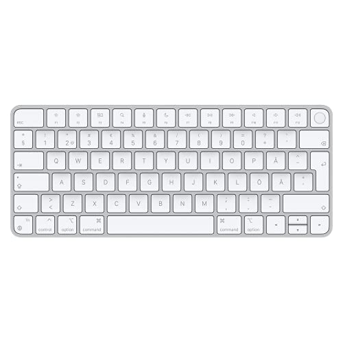 Apple Magic Keyboard mit Touch ID: Bluetooth, wiederaufladbar. Kompatibel mit Mac Computern Chip; Schwedisch, Weiße Tasten