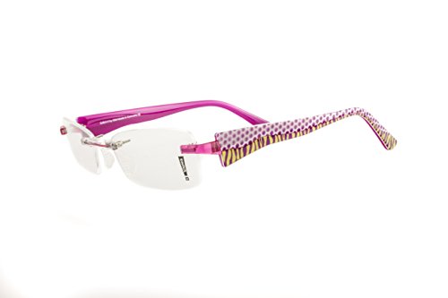 Switch it! Combi 2191 Brille Montur Wechselbrille Garnitur – pink-gelb-weißer Print matt/glänzend