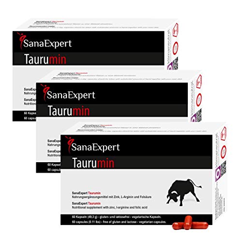 SanaExpert Taurumin, L-Arginine Alpha-Liponsäure Zink Folsäure, Fruchtbarkeit für den Mann, Kapseln, 60 Stück (3)
