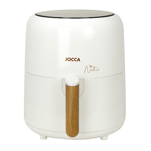 JOCCA - Ölfreie Fritteuse mit Timer, Linie Nature 1450 W | Heißluftfritteuse | Fassungsvermögen 3,8 Liter | Air Fryer | Gesundes Kochen | Einstellbare Temperatur | Multifunktional (weiß)
