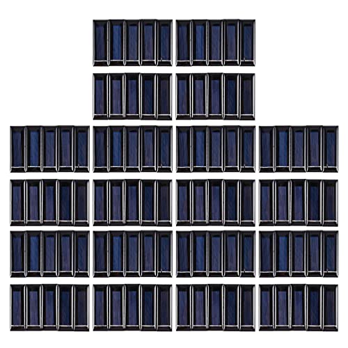 ZAYRAY 100 Stueck Mini Solar Panel Neue 0.5V 100MA Solarzellen Photovoltaik Modul Sonnenkraft Ladegeraet DIY 53 x 18 x 2,5 mm