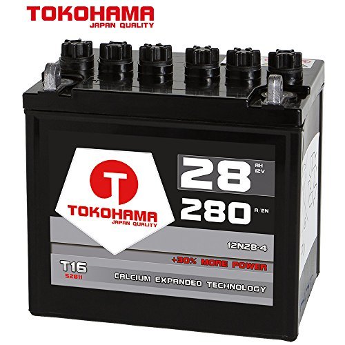 Tokohama Rasentraktor Batterie Aufsitzmäher 28Ah 12V +Pol Links statt 22Ah 24Ah 26Ah 12N24-4