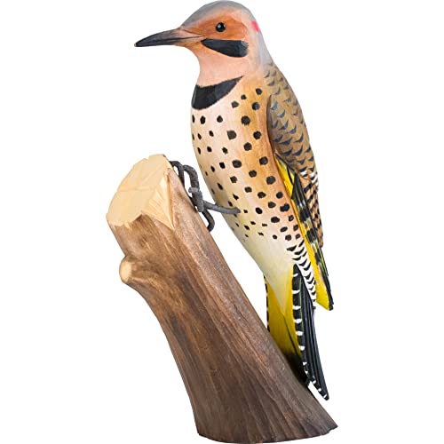 WILDLIFEGARDEN Wildlife Garden WG4677 DecoBird Goldspecht - Handgeschnitzter Dekorative Vogel aus Holz - Nordamerikanische Vögel