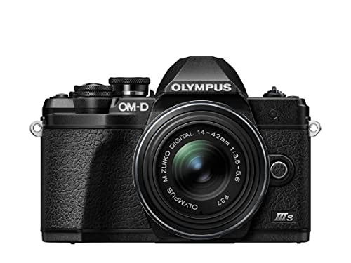 Olympus OM-D E-M10 Mark III S Micro-Four-Thirds-Systemkamera-Set, 16-MP-Sensor, 4K-Video, Wi-Fi, schwarz, inklusive M.Zuiko Digital ED 14-42mm F3.5-5.6 R Pancake, schwarz