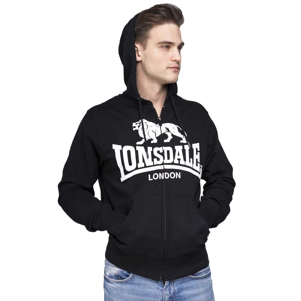 Lonsdale Herren Sweatshirt Sweatshirt Slim Fit Hooded Zip Krafty schwarz (schwarz) XX-Large