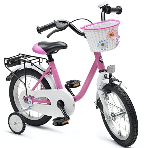Bachtenkirch Qualitäts Kinderfahrrad 12,5 Zoll matt Pink Mädchen Kinderrad Fahrrad ab 3 Jahre