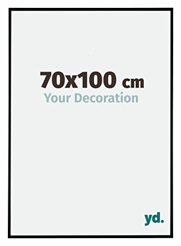 yd. Your Decoration - 70x100 cm - Bilderrahmen von Kunststoff mit Acrylglas - Ausgezeichneter Qualität - Schwarz Matt - UV-beständige Glasplatte - Antireflex - Fotorahmen - Evry.