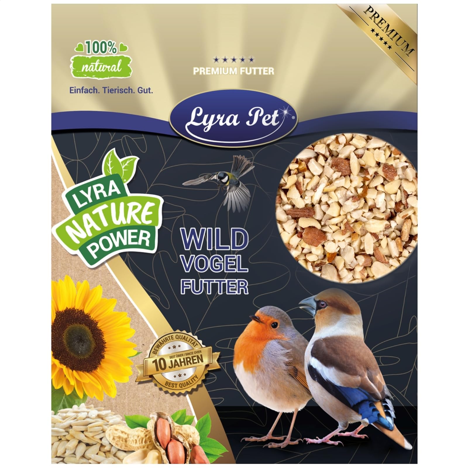 Lyra Pet® | 10 kg Erdnusskerne Gehackt mit Haut | Ideal für Kleine Vögel & Jungtiere | Gehackte Erdnüsse | Ganzjahres Wildvogelfutter | Ballaststoffreiches Vogelfutter | Energie für Wildvögel