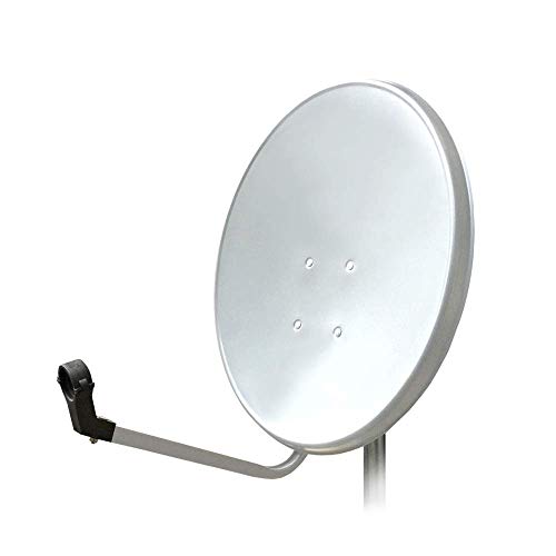 ARLI HD Digital Sat Anlage 60 cm Spiegel Antenne lichtgrau Schüssel 4K UHD Satellitenschüssel schüssel Spiegel Weiss