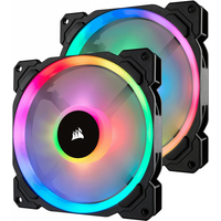 Corsair LL Series LL140 RGB Dual Light Loop - Gehäuselüfter - 140 mm - weiß, Blau, Gelb, Rot, grün, orange, violett (Packung mit 2)