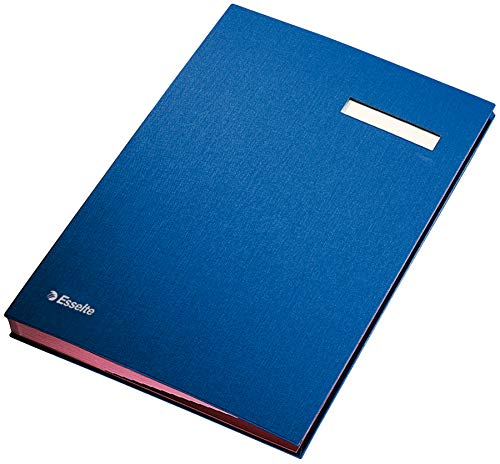 Esselte 621063 Unterschriftsmappe, 20 Fächer, Überzug PP, blau