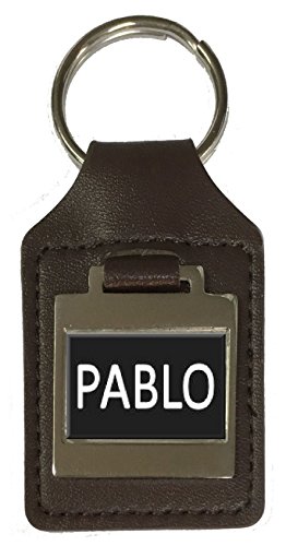Schlüsselanhänger aus Leder mit Namensgravur - Pablo, silber, Einheitsgröße