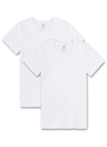 Sanetta Jungen 2Er Pack T-Shirts, 300100 Unterhemd, Weiß (White 10), 104