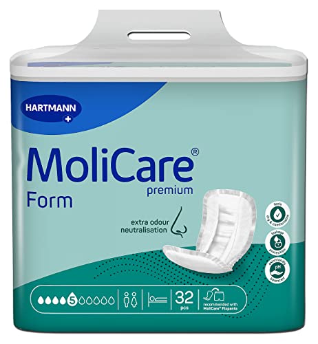 Molicare Premium Form 5 Tropfen, für mittlere Inkontinenz: maximale Sicherheit, extra Auslaufschutz und Diskretion für Frauen und Männer, 4x32 Stück