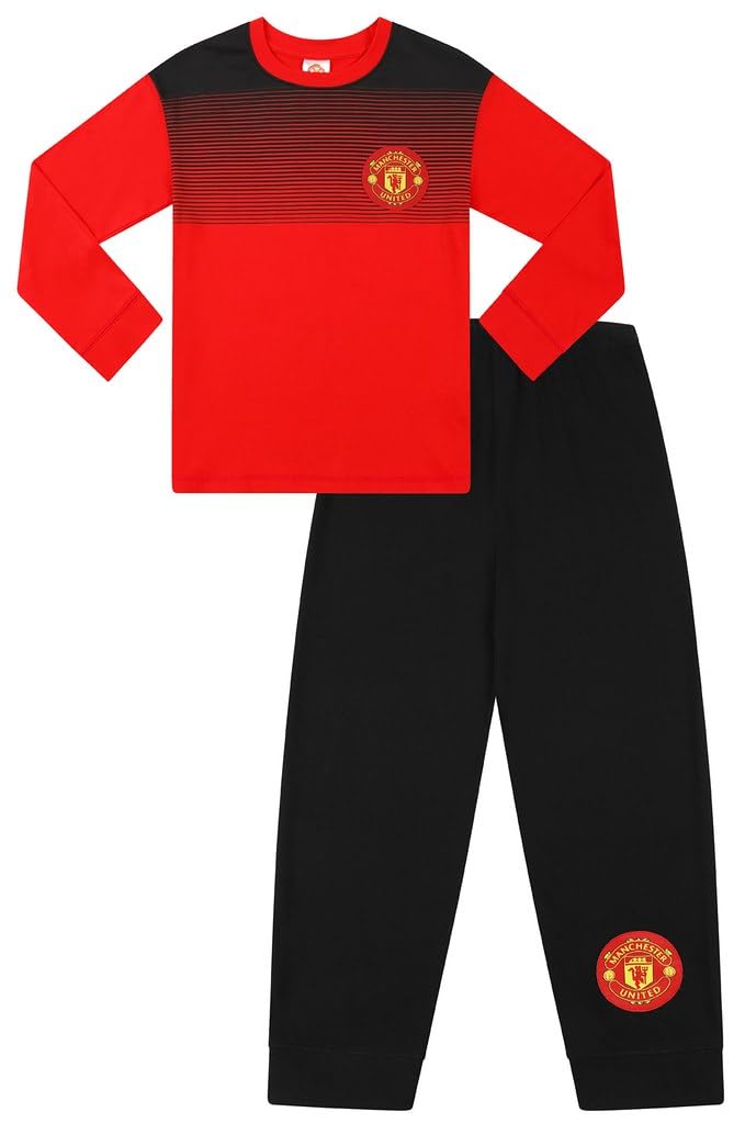 Manchester United Football Club Herren Pyjama-Set, lang, rot, XL