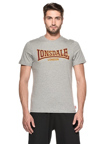 Lonsdale Herren Langarmshirt T-Shirt Classic Slimfit grau (steingrau) Large