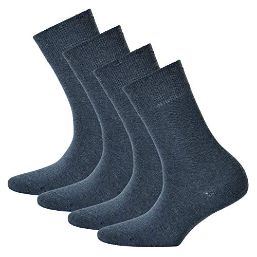 Hudson 4 Paar Damen Socken - Only, Strumpf, Komfortbund, Einfarbig (2x 2-Pack) (Marine Melange (0387), 35-38 (4 Paar))