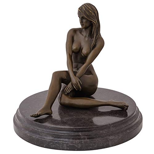 aubaho Bronzeskulptur Erotik erotische Kunst Frau Antik-Stil Bronze Figur Statue 19cm