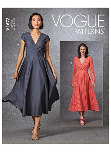 Vogue Pattern V1672A5 Damenkleid, A5, 34-42, Papier, verschieden, (6-8-10-12-14)