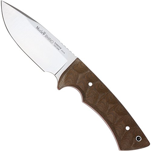 Muela Unisex – Erwachsene Rhino 10SVG Micarta Messer, Silber, one Size