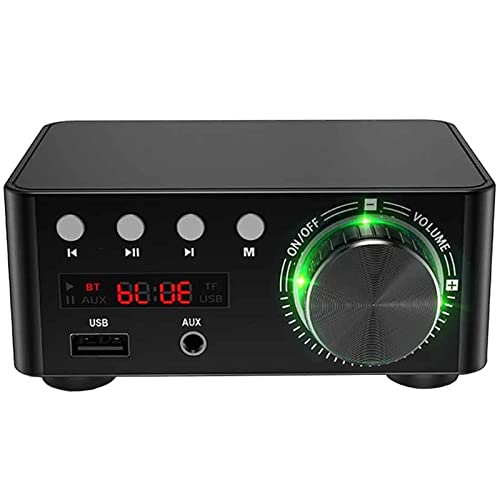 Adeept Mini Bluetooth 5.0 Verstärker Hi-Fi Stereo Klasse D TPA3116 Digitaler Verstärker 50W x 2 Home Lautsprecher Audio Auto Marine Musik Player TF USB AUX IN (Schwarz)