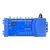 Hopcd Digitaler UHF-Modulator, Unterstützung für Mehrfachmodulationssysteme aus Aluminiumlegierung PAL/NTSC, Cinch-Buchse für A/V-Anschluss, F-Buchse für HF-EIN-/Ausgang
