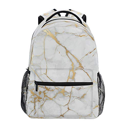 Rucksack mit Marmor-Textur-Druck, Schultasche für Teenager, Jungen, Mädchen, Kinder, Tagesrucksack, Rucksack für Reisen, Camping, Fitnessstudio, Wandern