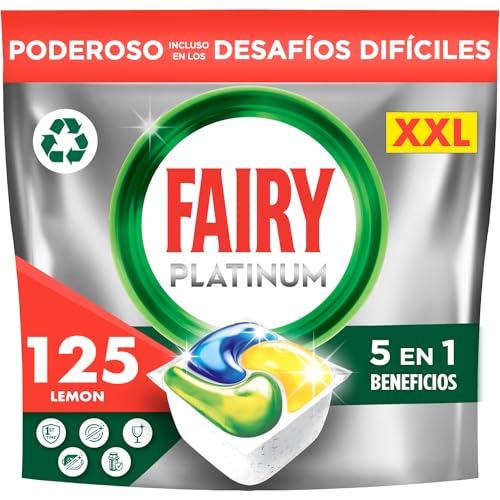 Fairy Platinum Spülmaschinen-Kapseln Zitrone – 5 x 25 Stück (125 Stück)
